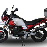 GPR exhaust compatible with  Moto Guzzi V85 TT 2019-2020, Furore Evo4 Nero, Homologated legal slip-on exhaust including removable db killer and link pipe 