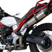 GPR exhaust compatible with  Moto Guzzi V85 TT 2021-2023, GP Evo4 Titanium, Homologated legal slip-on exhaust including removable db killer and link pipe 