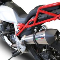 GPR exhaust compatible with  Moto Guzzi V85 TT 2021-2023, GP Evo4 Titanium, Homologated legal slip-on exhaust including removable db killer and link pipe 