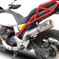 GPR exhaust compatible with  Moto Guzzi V85 TT 2019-2020, M3 Titanium Natural, Homologated legal slip-on exhaust including removable db killer and link pipe 