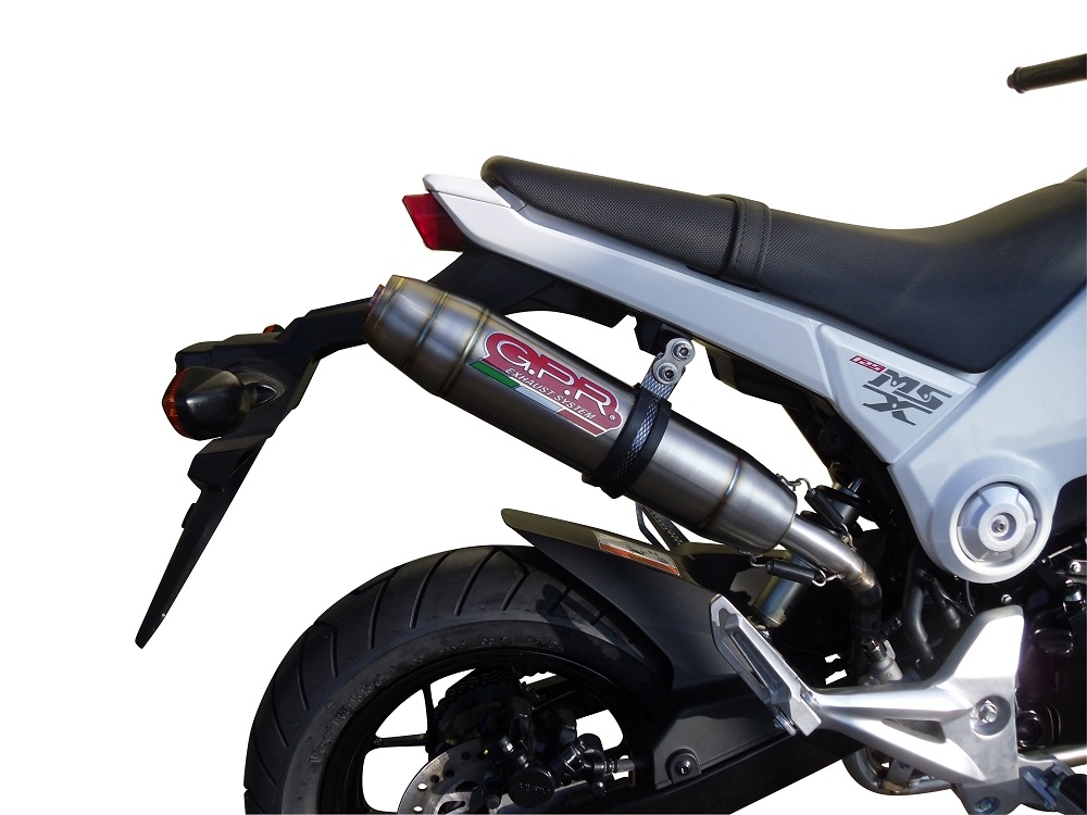 GPR exhaust compatible with  Honda Msx - Grom 125  2013-2017, Deeptone Inox, Homologated legal slip-on exhaust including removable db killer and link pipe 