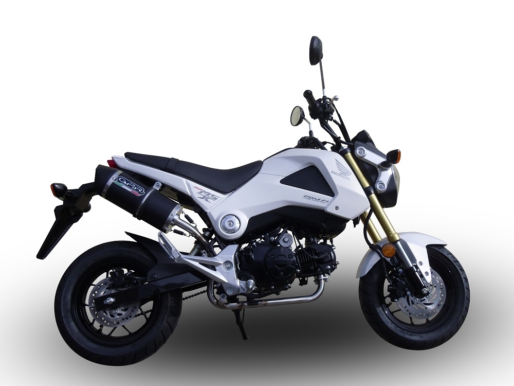 GPR exhaust compatible with  Honda Msx - Grom 125  2013-2017, Furore Nero, Homologated legal full system exhaust, including removable db killer and catalyst 