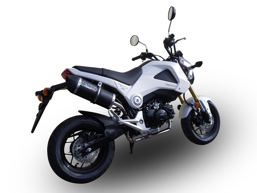 GPR exhaust compatible with  Honda Msx - Grom 125  2013-2017, Furore Nero, Homologated legal full system exhaust, including removable db killer and catalyst 