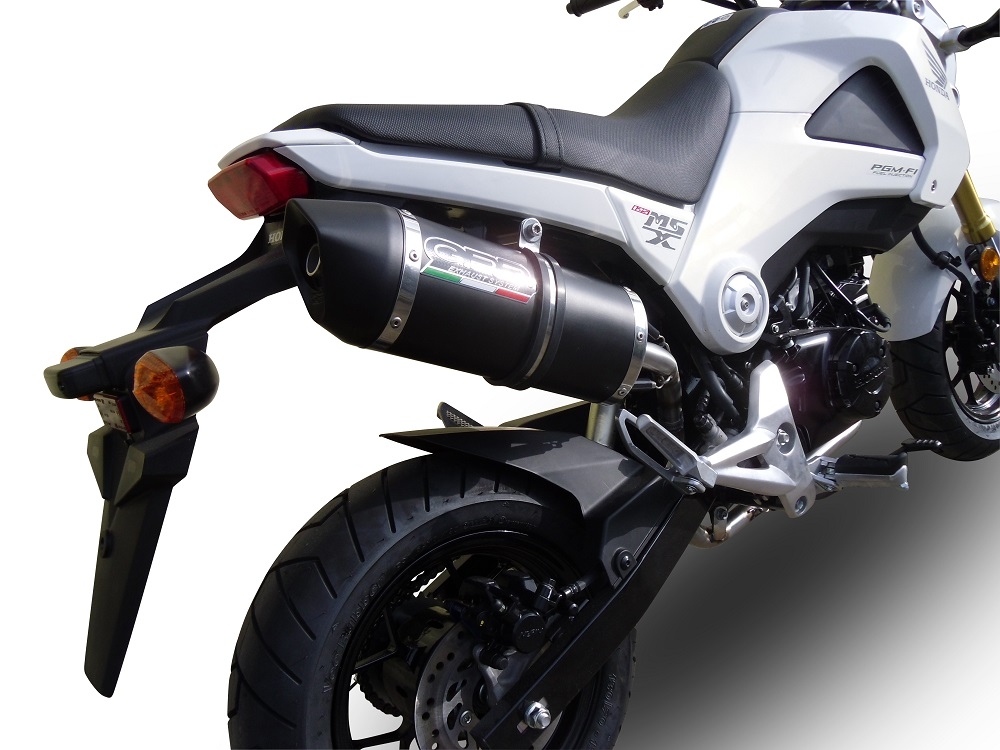 GPR exhaust compatible with  Honda Msx - Grom 125  2018-2020, Furore Nero, Homologated legal slip-on exhaust including removable db killer and link pipe 