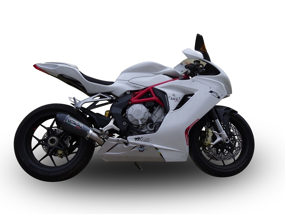 GPR exhaust compatible with  Mv Agusta F3 675 2017-2020, GP Evo4 Poppy, Homologated legal slip-on exhaust including removable db killer, link pipe and catalyst 