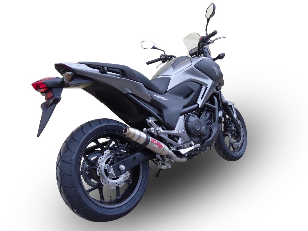 GPR exhaust compatible with  Honda Nc 750 X - S Dct  2017-2020, Deeptone Inox, Homologated legal slip-on exhaust including removable db killer and link pipe 