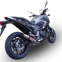 GPR exhaust compatible with  Honda Nc 750 X - S Dct  2017-2020, Deeptone Inox, Homologated legal slip-on exhaust including removable db killer and link pipe 