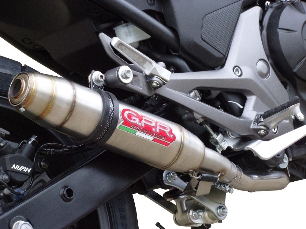 GPR exhaust compatible with  Honda Nc 750 X - S Dct  2017-2020, Deeptone Inox, Homologated legal slip-on exhaust including removable db killer and link pipe 