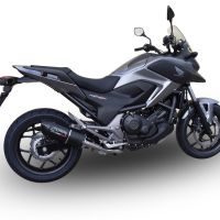 GPR exhaust compatible with  Honda Nc 700 X - S Dct  2012-2018, Furore Nero, Homologated legal slip-on exhaust including removable db killer and link pipe 