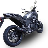 GPR exhaust compatible with  Honda Nc 700 X - S Dct  2012-2018, Furore Nero, Homologated legal slip-on exhaust including removable db killer and link pipe 