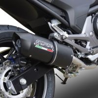 GPR exhaust compatible with  Honda Integra 750 2014-2015, Furore Nero, Homologated legal slip-on exhaust including removable db killer and link pipe 