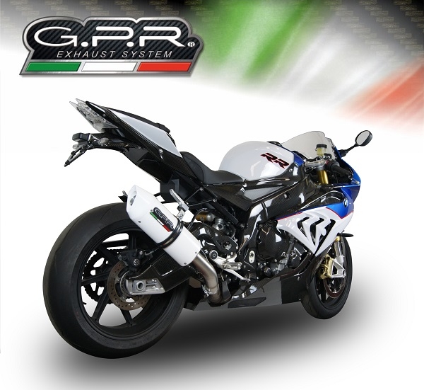 GPR exhaust compatible with  Bmw S 1000 RR -M  2015-2016, Albus Ceramic, Homologated legal slip-on exhaust including removable db killer and link pipe 