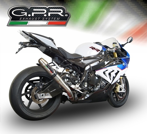 GPR exhaust compatible with  Bmw S 1000 RR -M  2015-2016, Deeptone Inox, Homologated legal slip-on exhaust including removable db killer and link pipe 