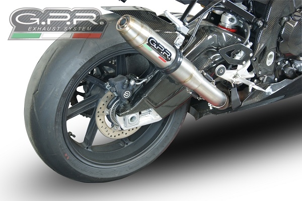 GPR exhaust compatible with  Bmw S 1000 RR -M  2015-2016, Deeptone Inox, Homologated legal slip-on exhaust including removable db killer and link pipe 