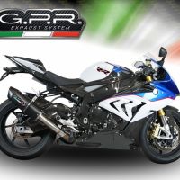 GPR exhaust compatible with  Bmw S 1000 RR -M  2015-2016, Furore Nero, Homologated legal slip-on exhaust including removable db killer and link pipe 