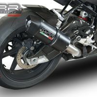 GPR exhaust compatible with  Bmw S 1000 RR -M  2015-2016, Furore Nero, Homologated legal slip-on exhaust including removable db killer and link pipe 