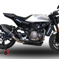 GPR exhaust compatible with  Husqvarna Svartpilen 701 2018-2020, Furore Evo4 Nero, Homologated legal slip-on exhaust including removable db killer and link pipe 