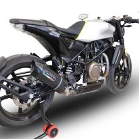 GPR exhaust compatible with  Husqvarna Svartpilen 701 2018-2020, Furore Evo4 Nero, Homologated legal slip-on exhaust including removable db killer and link pipe 