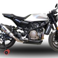 GPR exhaust compatible with  Husqvarna Svartpilen 701 2018-2020, GP Evo4 Titanium, Homologated legal slip-on exhaust including removable db killer and link pipe 