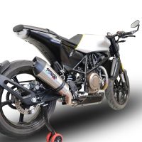 GPR exhaust compatible with  Husqvarna Svartpilen 701 2018-2020, GP Evo4 Titanium, Homologated legal slip-on exhaust including removable db killer and link pipe 