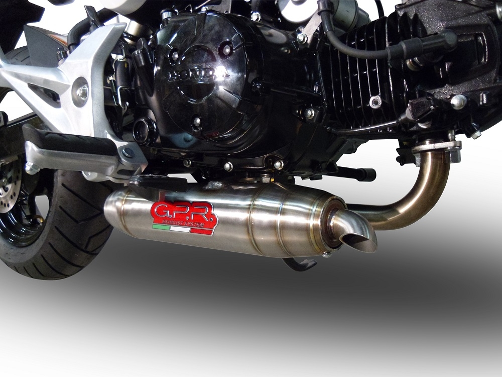 GPR exhaust compatible with  Honda Msx - Grom 125  2013-2017, Deeptone Inox, Homologated legal full system exhaust, including removable db killer and catalyst 