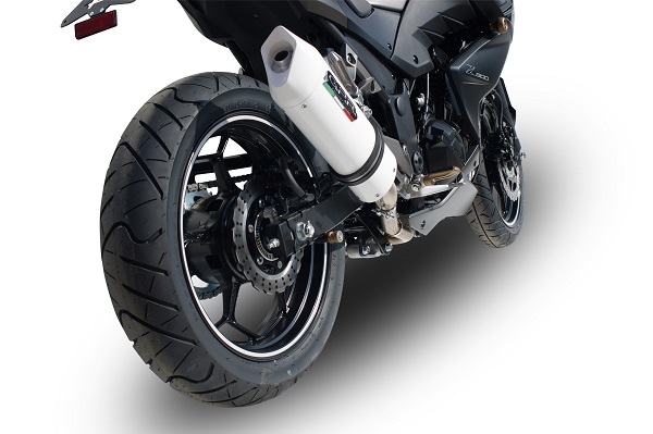 GPR exhaust compatible with  Kawasaki Z 300 2014-2017, Albus Ceramic, Homologated legal slip-on exhaust including removable db killer and link pipe 