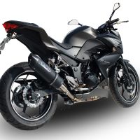 GPR exhaust compatible with  Kawasaki Z 300 2014-2017, Furore Nero, Homologated legal slip-on exhaust including removable db killer and link pipe 