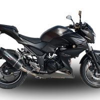 GPR exhaust compatible with  Kawasaki Z 300 2014-2017, Furore Nero, Homologated legal slip-on exhaust including removable db killer and link pipe 