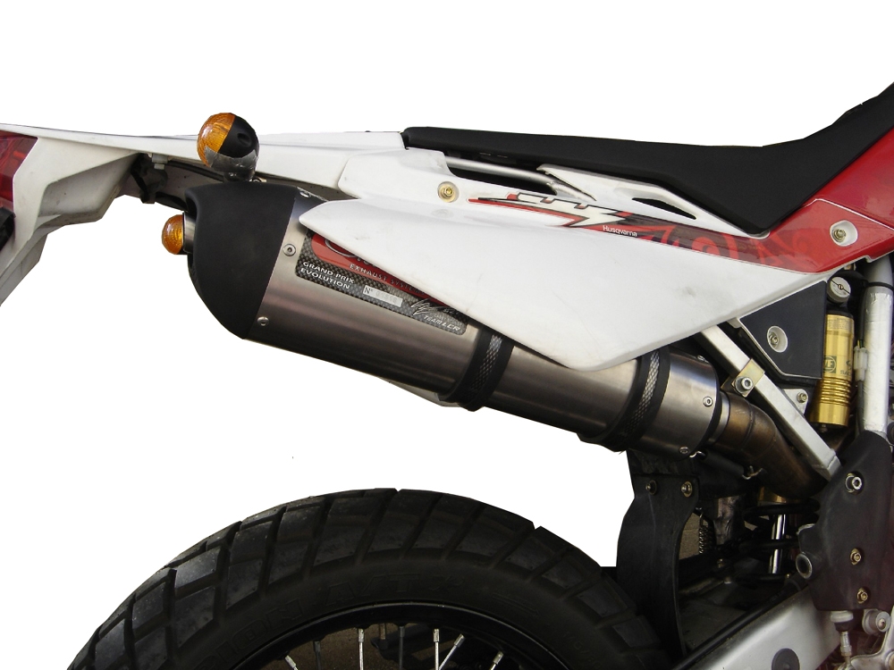 GPR exhaust compatible with  Husqvarna Sm - Te 450 2007-2007, Gpe Ann. titanium, Homologated legal slip-on exhaust including removable db killer and link pipe 