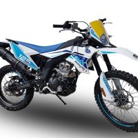 GPR exhaust compatible with  F.B. Mondial Smx 125 Enduro 2018-2020, Furore Evo4 Poppy, Homologated legal slip-on exhaust including removable db killer, link pipe and catalyst 