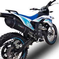 GPR exhaust compatible with  F.B. Mondial Smx 125 Enduro 2021-2023, Furore Nero, Slip-on exhaust legal for UK and non-EU markets including link pipe and removable db killer 