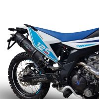 GPR exhaust compatible with  F.B. Mondial Smx 125 Enduro 2021-2023, Furore Nero, Slip-on exhaust legal for UK and non-EU markets including link pipe and removable db killer 