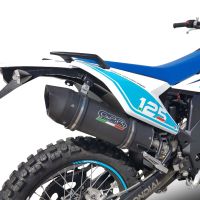 GPR exhaust compatible with  Malaguti Xtm 125 Enduro 2021-2023, Furore Evo4 Nero, Homologated legal slip-on exhaust including removable db killer, link pipe and catalyst 