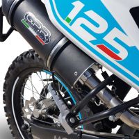 GPR exhaust compatible with  Malaguti Xtm 125 Enduro 2021-2023, Furore Evo4 Nero, Homologated legal slip-on exhaust including removable db killer, link pipe and catalyst 