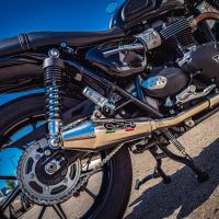 GPR exhaust compatible with  Triumph Street Twin 900 2015-2019, Vintacone, Dual Homologated legal slip-on exhaust including removable db killers and link pipes 