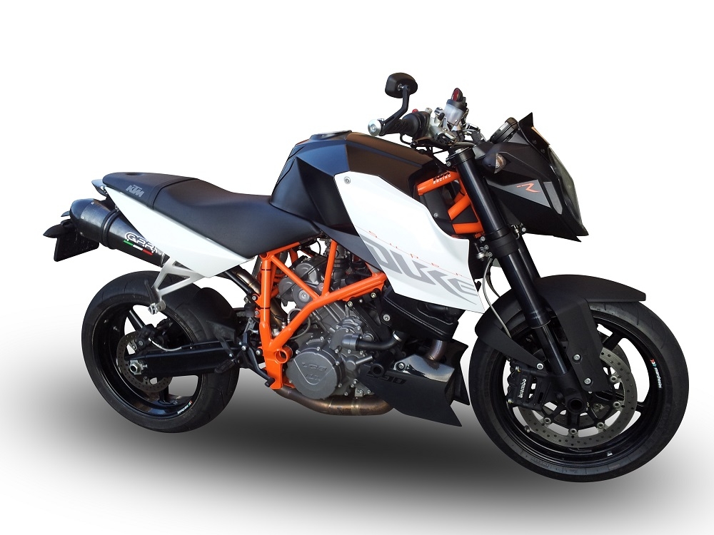 GPR exhaust compatible with  Ktm Superduke 990 - R ( LC8) 2004-2012, Gpe Ann. Poppy, Dual Homologated legal slip-on exhaust including removable db killers and link pipes 