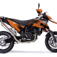 GPR exhaust compatible with  Ktm Supermoto 690 2007-2009, Powercone Evo, Homologated legal full system exhaust, including removable db killer 