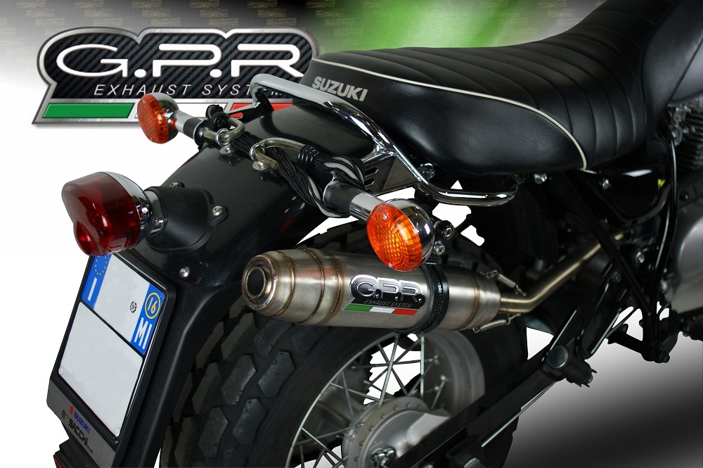 GPR exhaust compatible with  Suzuki Rv 200 Van Van 2016-2017, Deeptone Inox, Homologated legal slip-on exhaust including removable db killer, link pipe and catalyst 