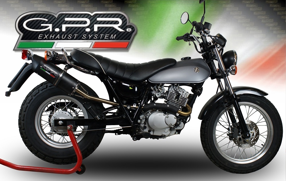 GPR exhaust compatible with  Suzuki Rv 200 Van Van 2016-2017, Furore Nero, Homologated legal slip-on exhaust including removable db killer, link pipe and catalyst 