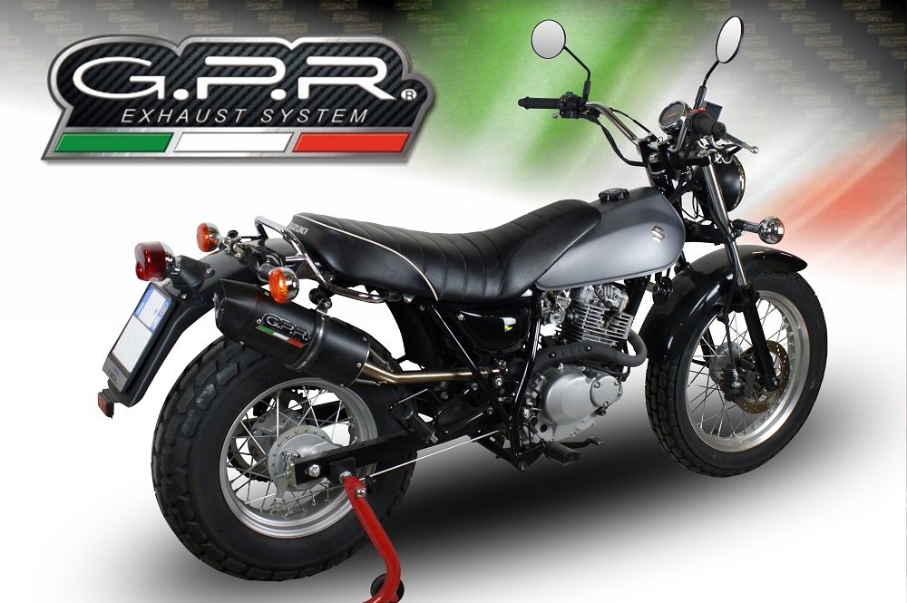 GPR exhaust compatible with  Suzuki Rv 200 Van Van 2016-2017, Furore Nero, Homologated legal slip-on exhaust including removable db killer, link pipe and catalyst 