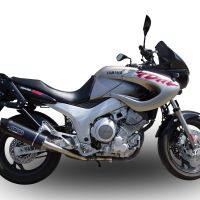 GPR exhaust compatible with  Yamaha Tdm 850 1991-2001, Furore Nero, Homologated legal slip-on exhaust including removable db killer and link pipe 