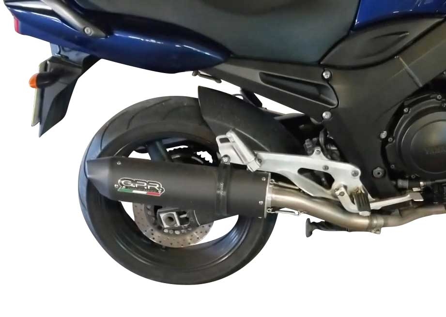 GPR exhaust compatible with  Yamaha Tdm 900 2002-2014, Furore Nero, Dual Homologated legal slip-on exhaust including removable db killers and link pipes 