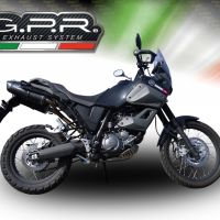 GPR exhaust compatible with  Yamaha Xt 660 Z Teneré 2008-2016, Furore Nero, Dual Homologated legal slip-on exhaust including removable db killers and link pipes 