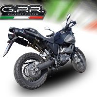 GPR exhaust compatible with  Yamaha Xt 660 Z Teneré 2008-2016, Furore Nero, Dual Homologated legal slip-on exhaust including removable db killers and link pipes 