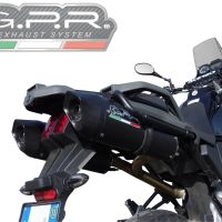 GPR exhaust compatible with  Yamaha Xt 660 Z Teneré 2008-2016, Furore Nero, Dual Homologated legal slip-on exhaust including removable db killers and link pipes 