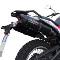 GPR exhaust compatible with  Husqvarna TERRA - STRADA TR 650  2013-2015, Furore Nero, Dual Homologated legal slip-on exhaust including removable db killers and link pipes 