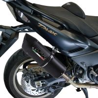 GPR exhaust compatible with  Yamaha T-Max 500 2001-2011, Furore Nero, Homologated legal full system exhaust, including removable db killer and catalyst 