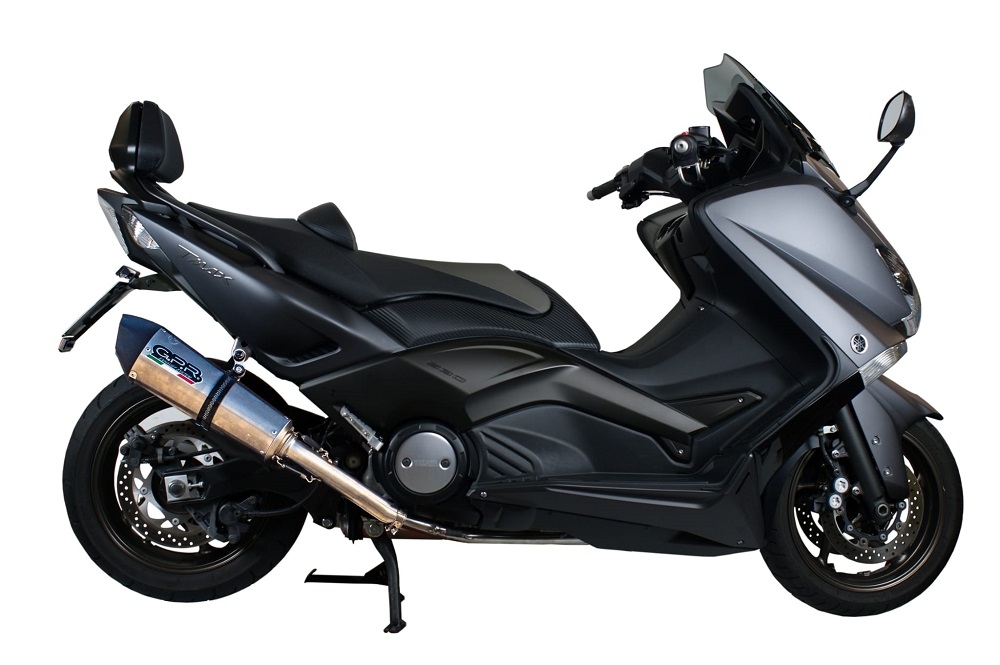 GPR exhaust compatible with  Yamaha T-Max 500 2001-2011, Gpe Ann. titanium, Homologated legal full system exhaust, including removable db killer and catalyst 