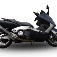 GPR exhaust compatible with  Yamaha T-Max 500 2001-2011, Furore Nero, Homologated legal full system exhaust, including removable db killer and catalyst 