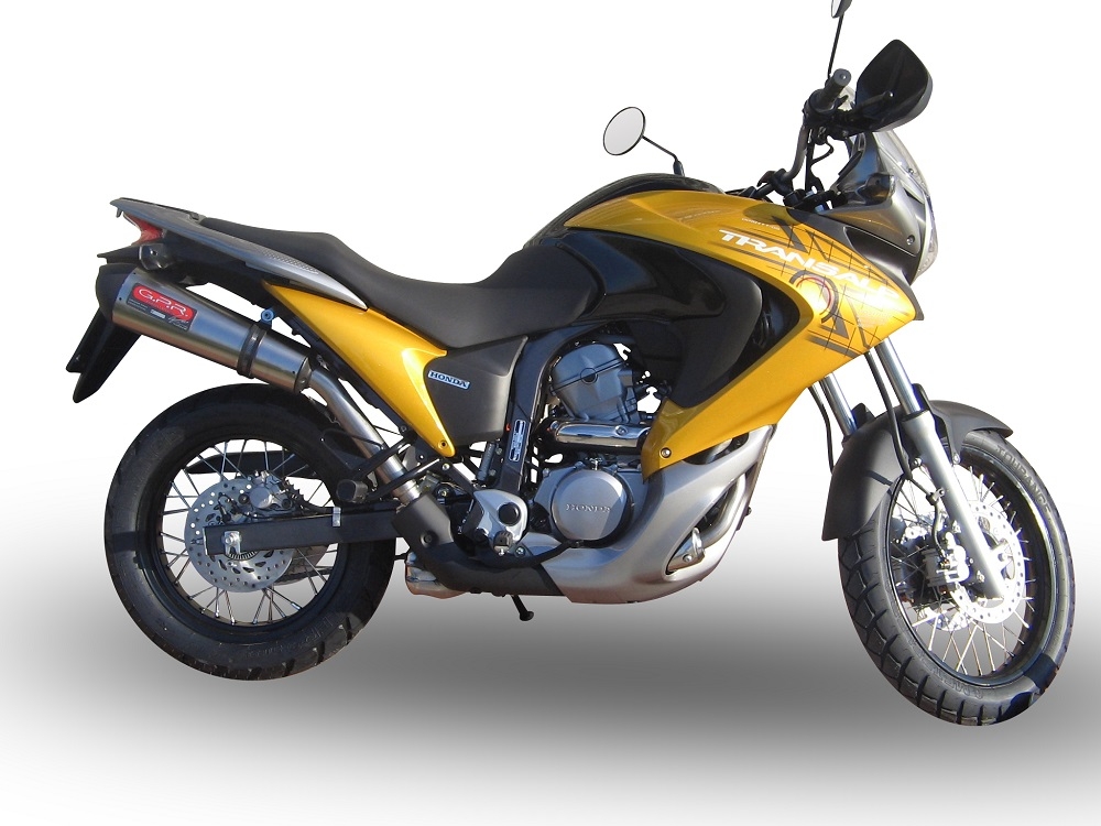 GPR exhaust compatible with  Honda Transalp Xl 700 V 2007-2014, Gpe Ann. titanium, Homologated legal slip-on exhaust including removable db killer and link pipe 